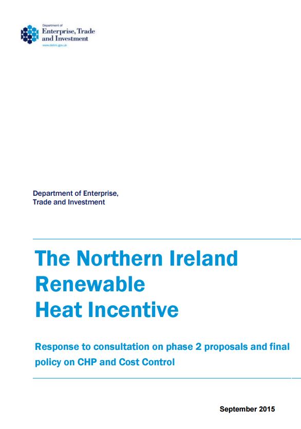 DETI announce changes to the Renewable Heat Incentive in Northern Ireland